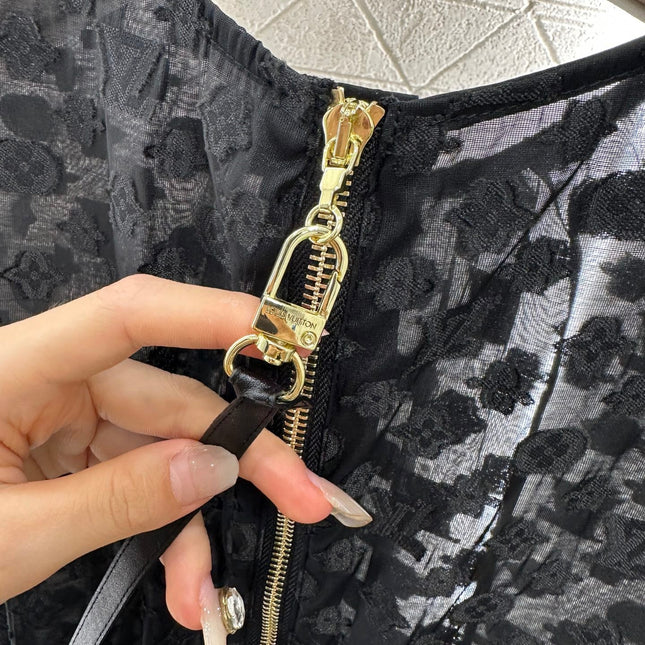 LV 25S SLEEVELESS JACQUARD DRESS 265590