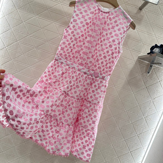 LV 25S SLEEVELESS JACQUARD DRESS 265595