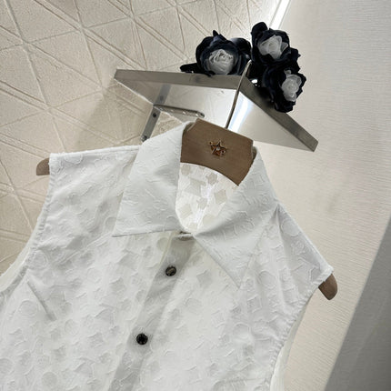 LV 25S SLEEVELESS JACQUARD SHIRT DRESS SET 265640