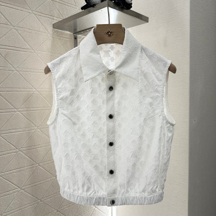 LV 25S SLEEVELESS JACQUARD SHIRT DRESS SET 265640