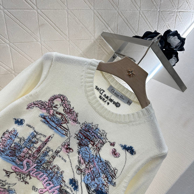 DIOR EMBROIDERED LANDSCAPE KNIT SWEATER 272309
