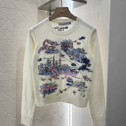 DIOR EMBROIDERED LANDSCAPE KNIT SWEATER 272309