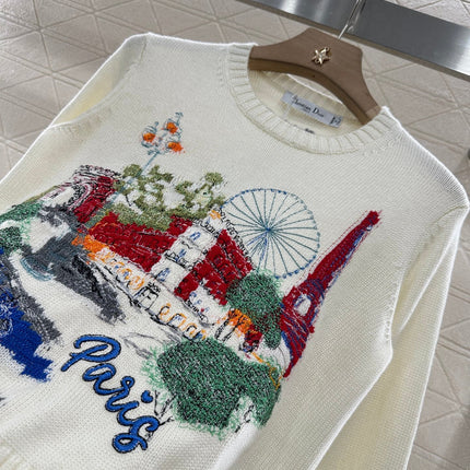 DIOR EMBROIDERED LANDSCAPE KNIT SWEATER 272312