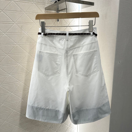 MIUMIU HIGH-WAISTED PLAID BERMUDA SHORTS 276622