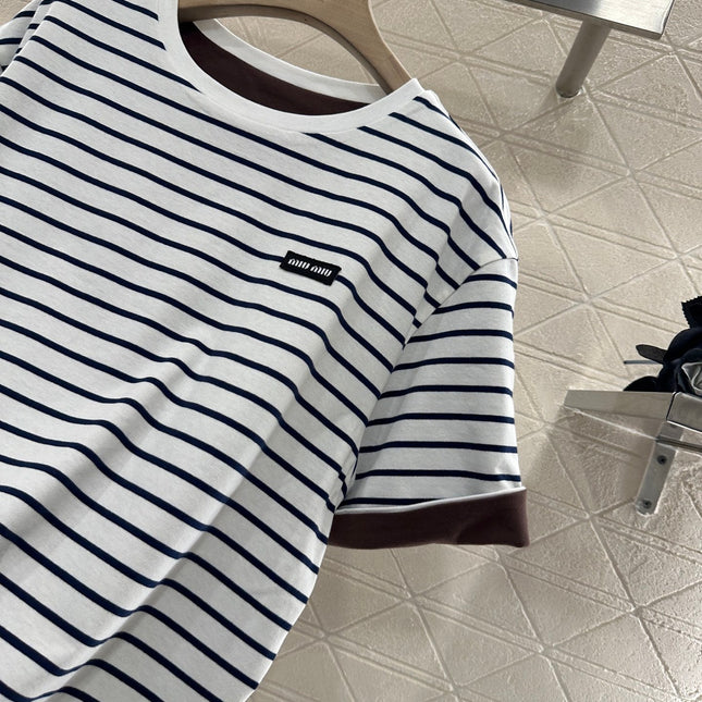 MIUMIU REVERSIBLE OVERSIZED CREW NECK TEE 276642