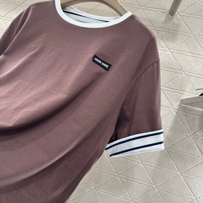 MIUMIU REVERSIBLE OVERSIZED CREW NECK TEE 276642
