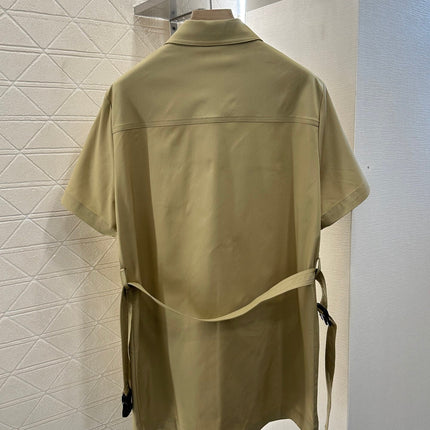 PRADA BELTED OFFICE DRESS WITH POCKETS 276513