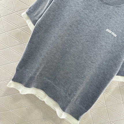MIUMIU SHORT-SLEEVE KNIT TOP 276490