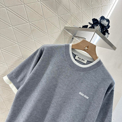 MIUMIU SHORT-SLEEVE KNIT TOP 276490