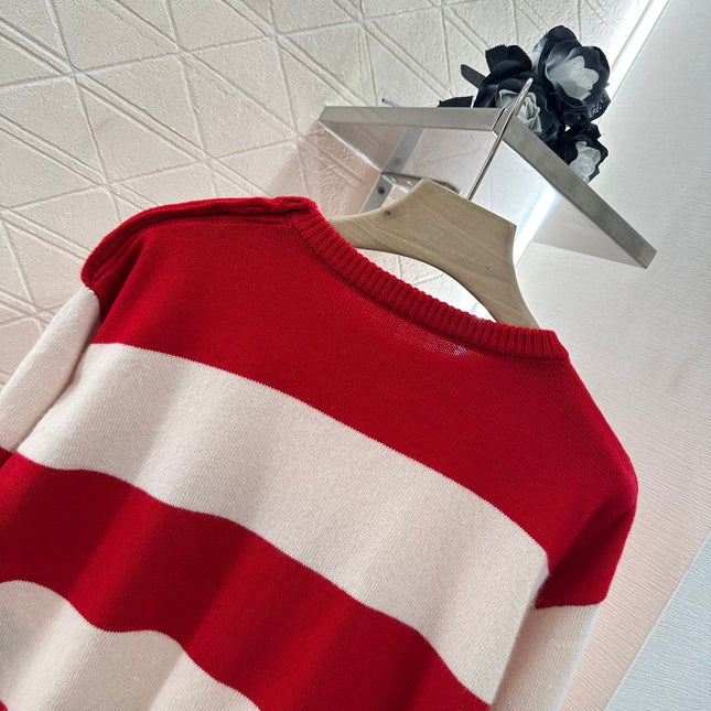MIUMIU STRIPED CREW NECK SWEATER 276681