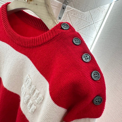 MIUMIU STRIPED CREW NECK SWEATER 276681