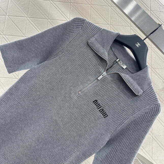 MIUMIU SHORT-SLEEVE KNIT POLO SHIRT STYLE 99
