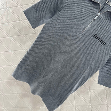 MIUMIU SHORT-SLEEVE KNIT POLO SHIRT STYLE 99
