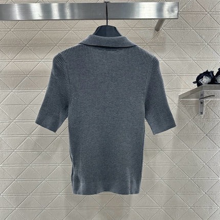 MIUMIU SHORT-SLEEVE KNIT POLO SHIRT STYLE 99