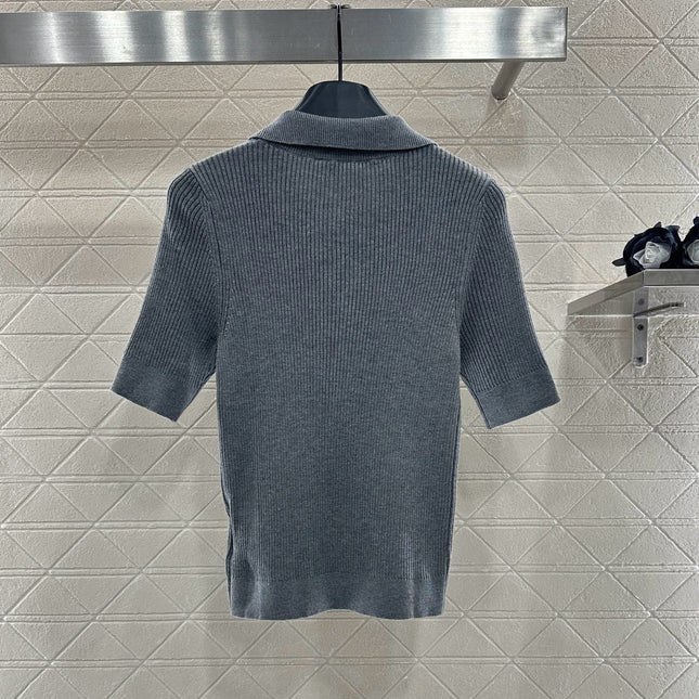 MIUMIU SHORT-SLEEVE KNIT POLO SHIRT STYLE 99