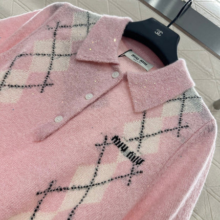 MIUMIU SHORT-SLEEVE KNIT TOP STYLE 24