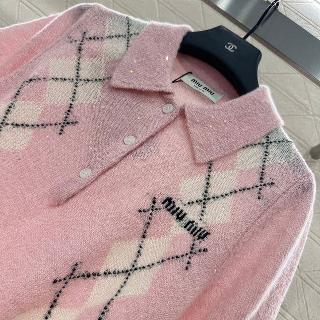 MIUMIU SHORT-SLEEVE KNIT TOP STYLE 24