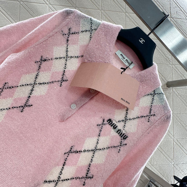 MIUMIU SHORT-SLEEVE KNIT TOP STYLE 24