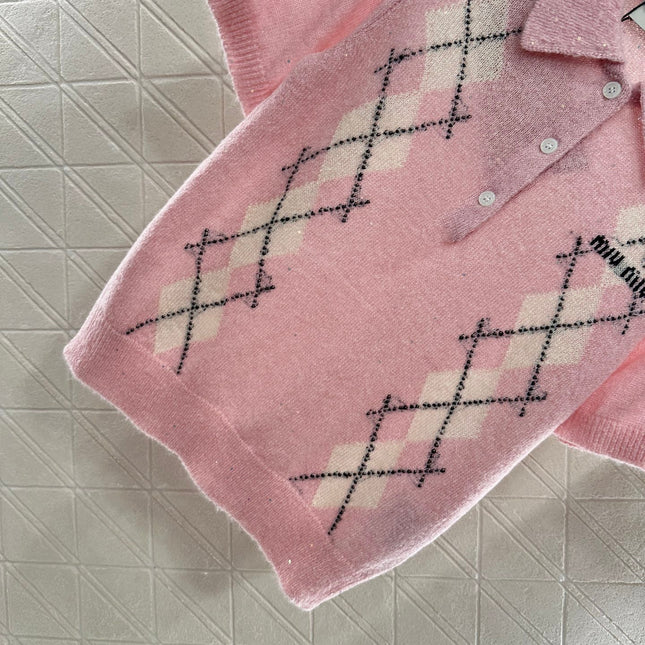 MIUMIU SHORT-SLEEVE KNIT TOP STYLE 24