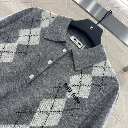 MIUMIU SHORT-SLEEVE KNIT TOP STYLE 23
