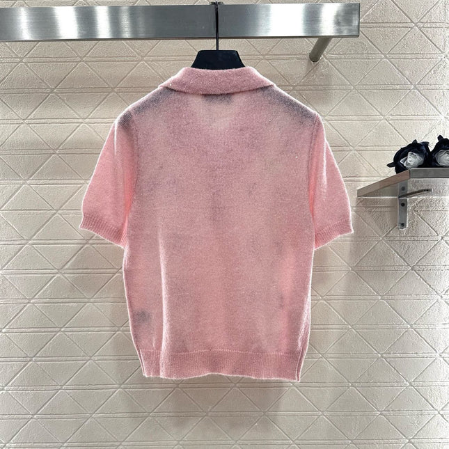 MIUMIU SHORT-SLEEVE KNIT TOP STYLE 24