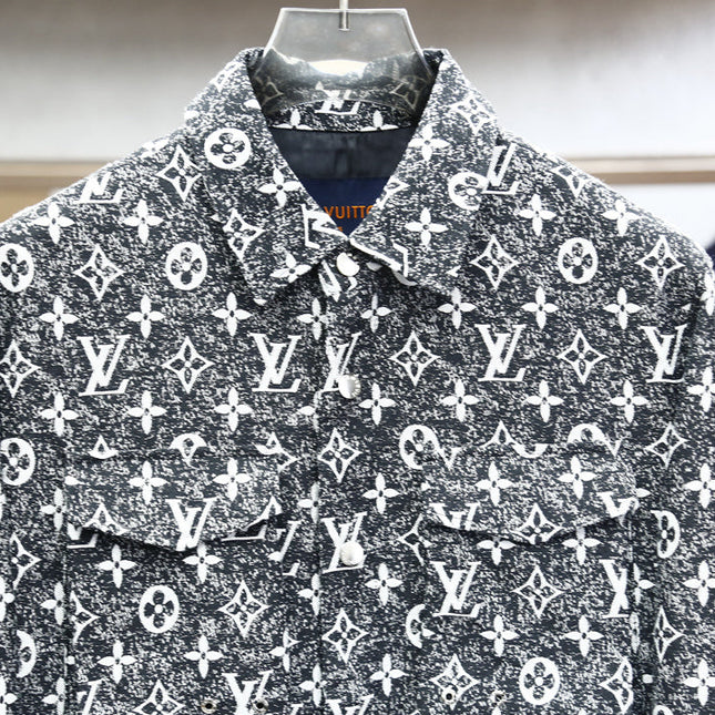 LV SHIRT JACKET IN BLACK MONOGRAM WASHED DENIM 238941
