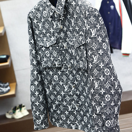 LV SHIRT JACKET IN BLACK MONOGRAM WASHED DENIM 238941