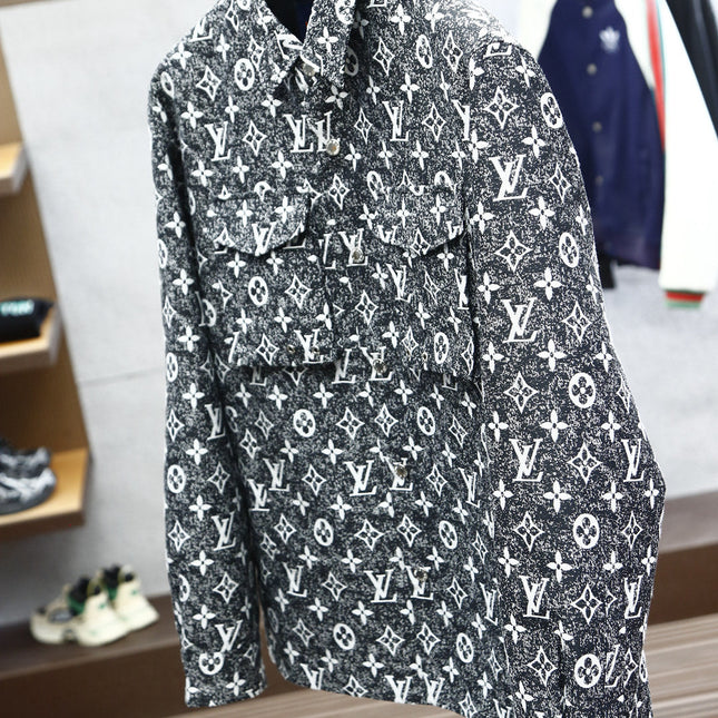 LV SHIRT JACKET IN BLACK MONOGRAM WASHED DENIM 238941