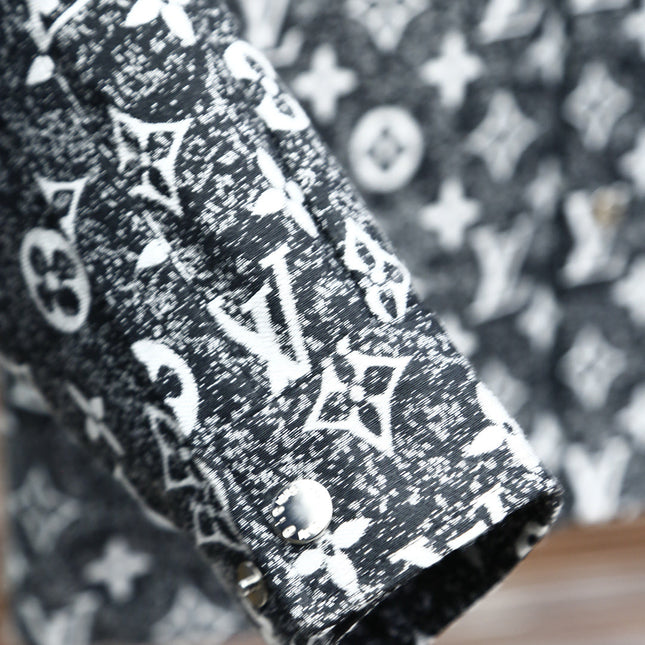 LV SHIRT JACKET IN BLACK MONOGRAM WASHED DENIM 238941