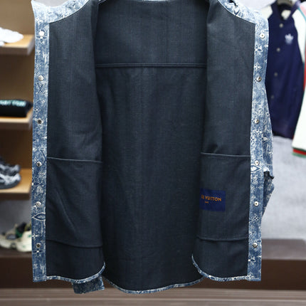 LV HOODED JACKET IN BLUE MONOGRAM WASHED DENIM 238944