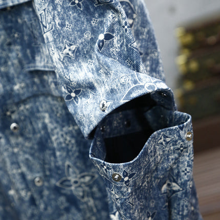 LV HOODED JACKET IN BLUE MONOGRAM WASHED DENIM 238944