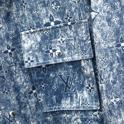 LV HOODED JACKET IN BLUE MONOGRAM WASHED DENIM 238944