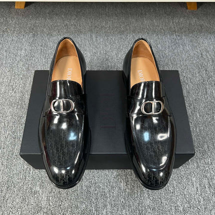 CD SYMBOL GRANVILLE LOAFER  GLOSSY BLACK MONOGRAM LAMBSKIN