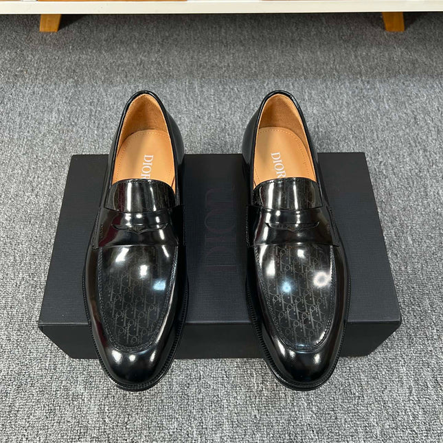 CD GRANVILLE LOAFER  GLOSSY BLACK MONOGRAM LAMBSKIN
