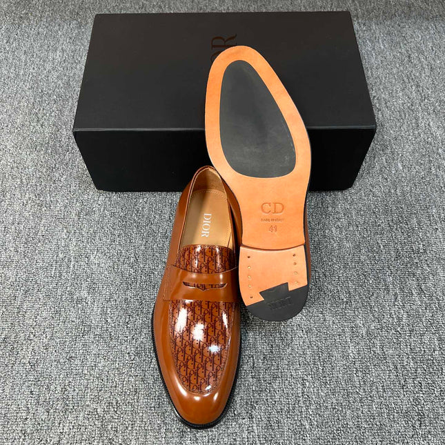 CD GRANVILLE LOAFER  GLOSSY SIENNA MONOGRAM LAMBSKIN