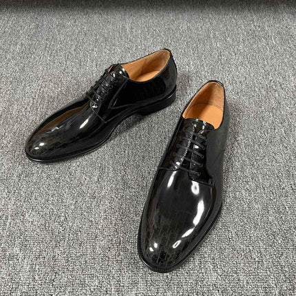 CD TIMELESS OXFORD BLACK POLISHED CALFSKIN WITH MONOGRAM