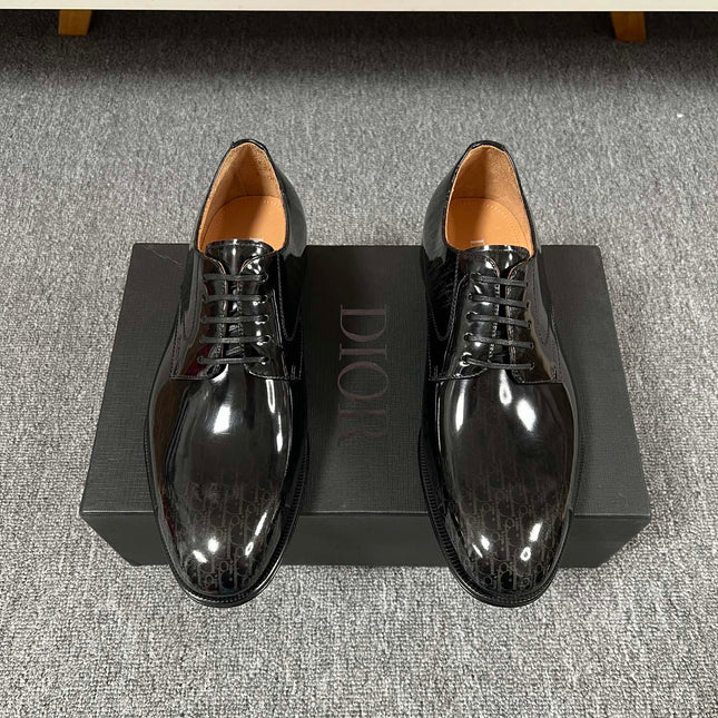CD TIMELESS OXFORD BLACK POLISHED CALFSKIN WITH MONOGRAM
