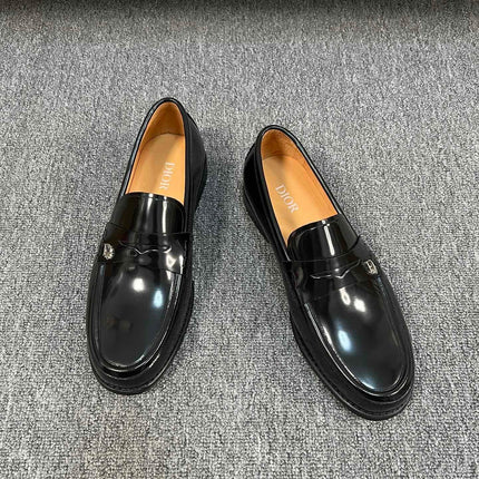 CD GRANVILLE EDGE BEADS LOAFER GLOSSY BLACK CALFSKIN