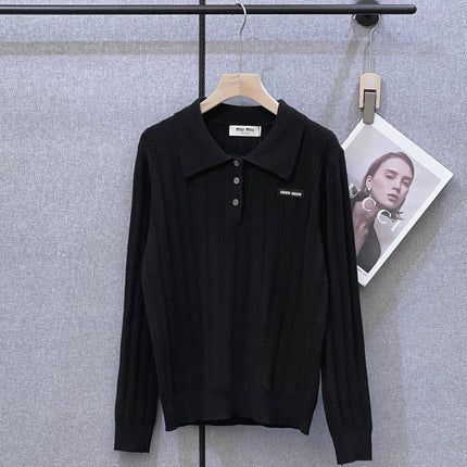 MIUMIU LONG-SLEEVE KNIT POLO 318