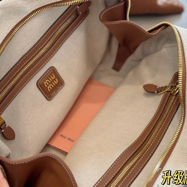 TOP - HANDLE 35 BAG IN  BEIGE CANVAS
