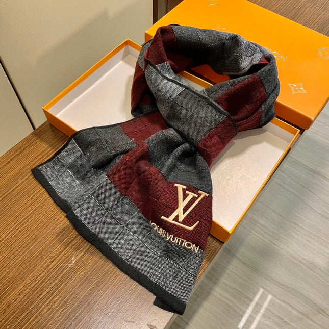DAMIER HERITAGE SCARF 180 CM IN COLORFUL CASHMERE 391148