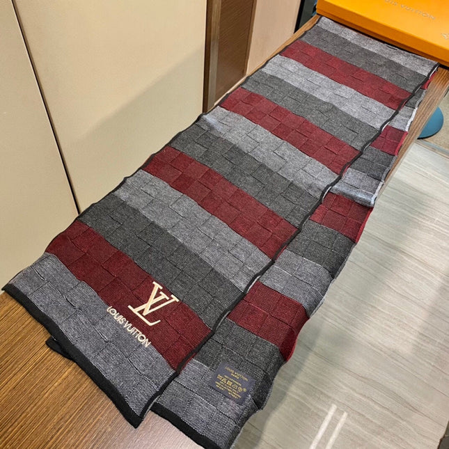 DAMIER HERITAGE SCARF 180 CM IN COLORFUL CASHMERE 391148