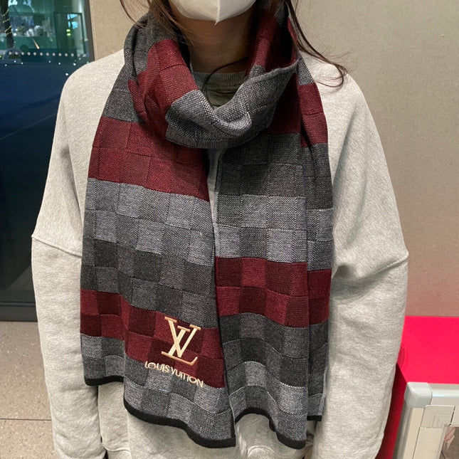 DAMIER HERITAGE SCARF 180 CM IN COLORFUL CASHMERE 391148
