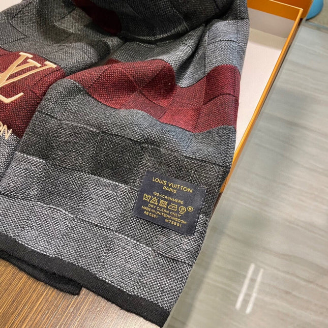 DAMIER HERITAGE SCARF 180 CM IN COLORFUL CASHMERE 391148