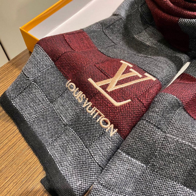DAMIER HERITAGE SCARF 180 CM IN COLORFUL CASHMERE 391148