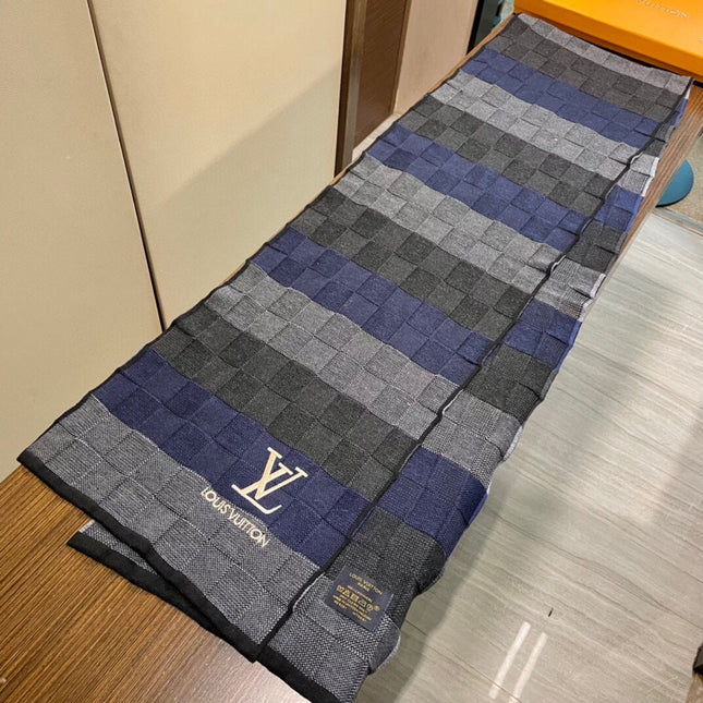DAMIER HERITAGE SCARF 180 CM IN COLORFUL CASHMERE 391149