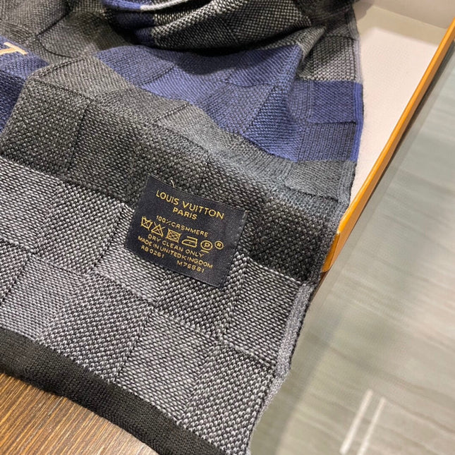 DAMIER HERITAGE SCARF 180 CM IN COLORFUL CASHMERE 391149