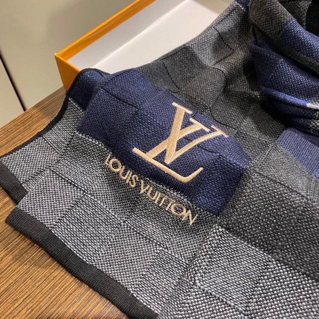 DAMIER HERITAGE SCARF 180 CM IN COLORFUL CASHMERE 391149