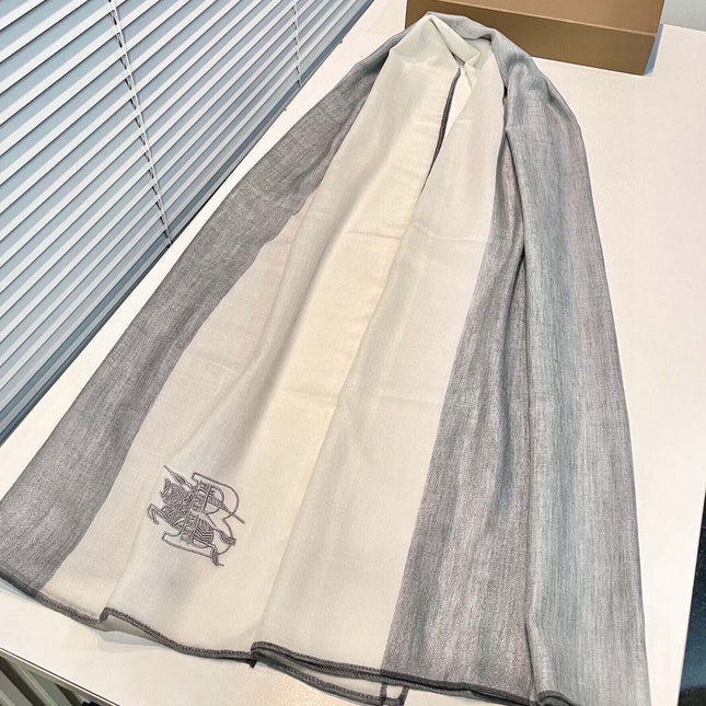 SCARF 200 CM IN LIGHT GRAY MIX WHITE CASHMERE 407318