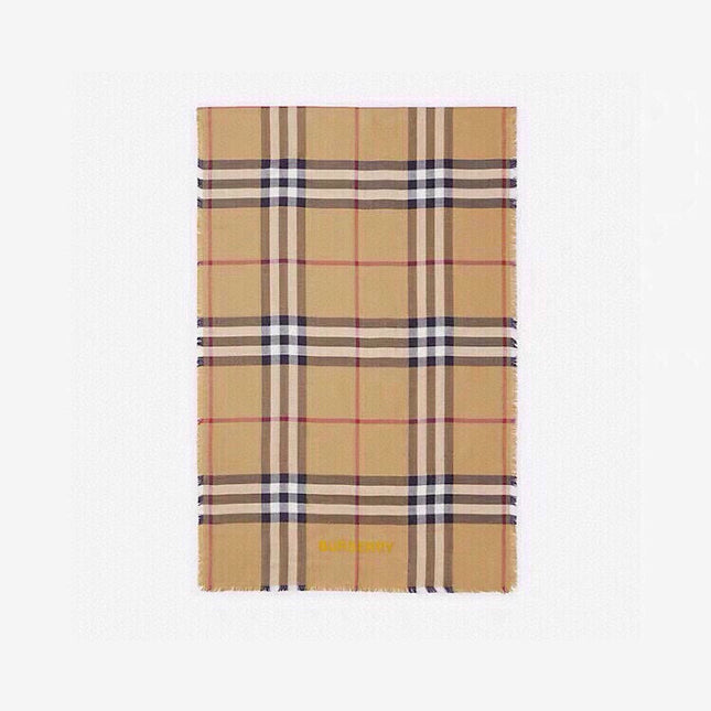 SCARF 200 CM IN CAMEL BEIGE MIX BLACK CASHMERE AND SILK 410306